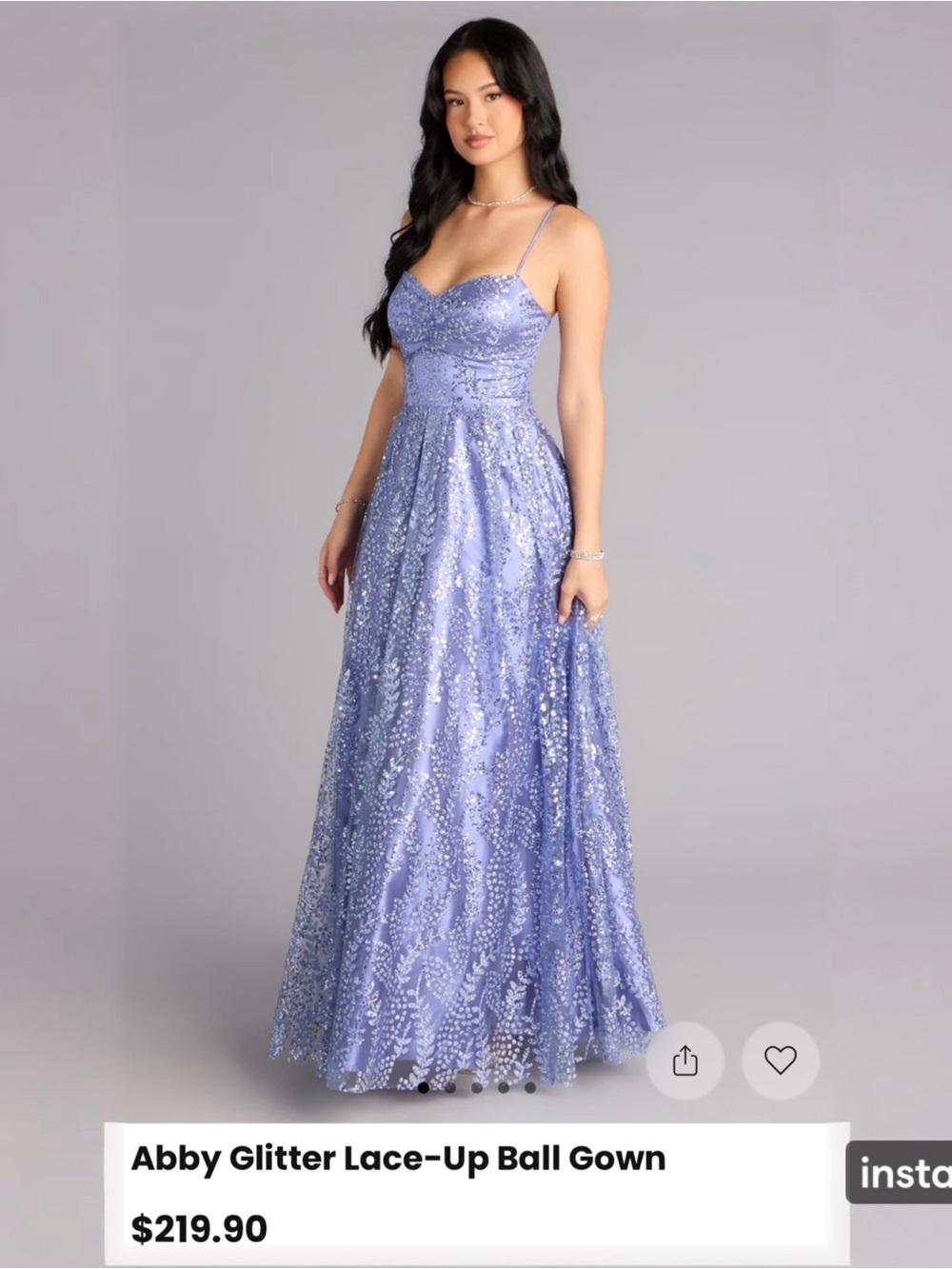 Windsor Lavender Glitter Lace Ball Gown